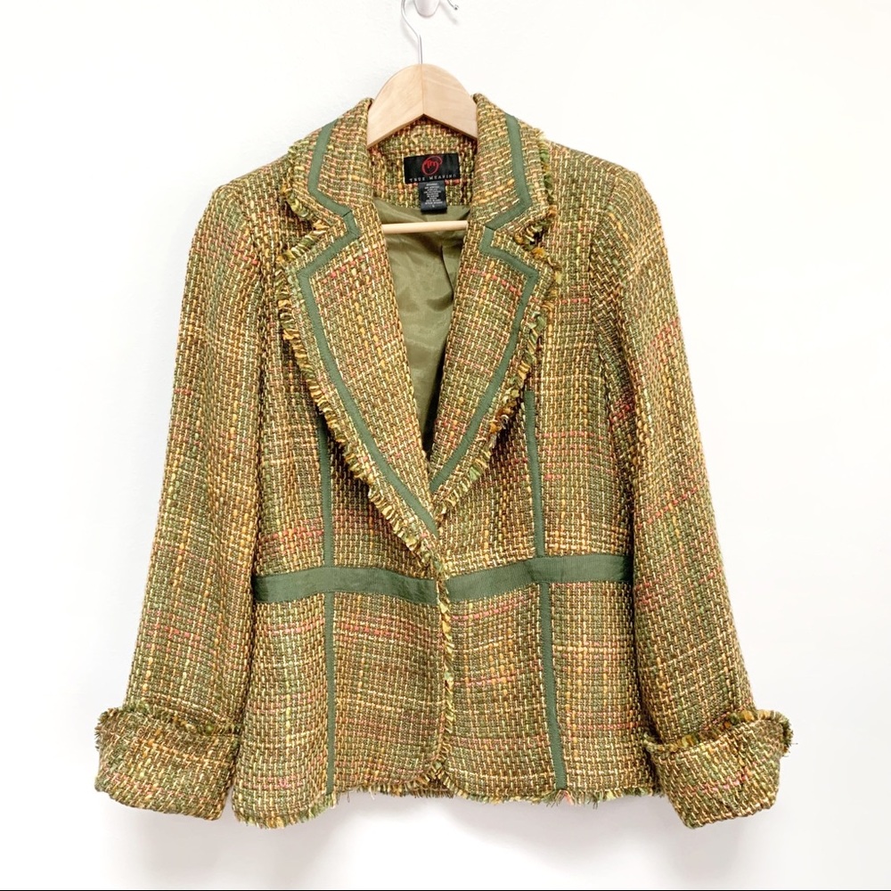 True Meaning Tweed Boucle Blazer Jacket Gem